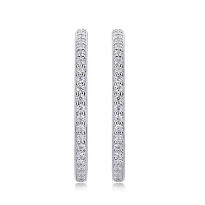 1.5mm D Color Moissanite Hoop Earrings for Women Wedding Party Jewelry with GRA Certified s925 Sterling Silver Earring