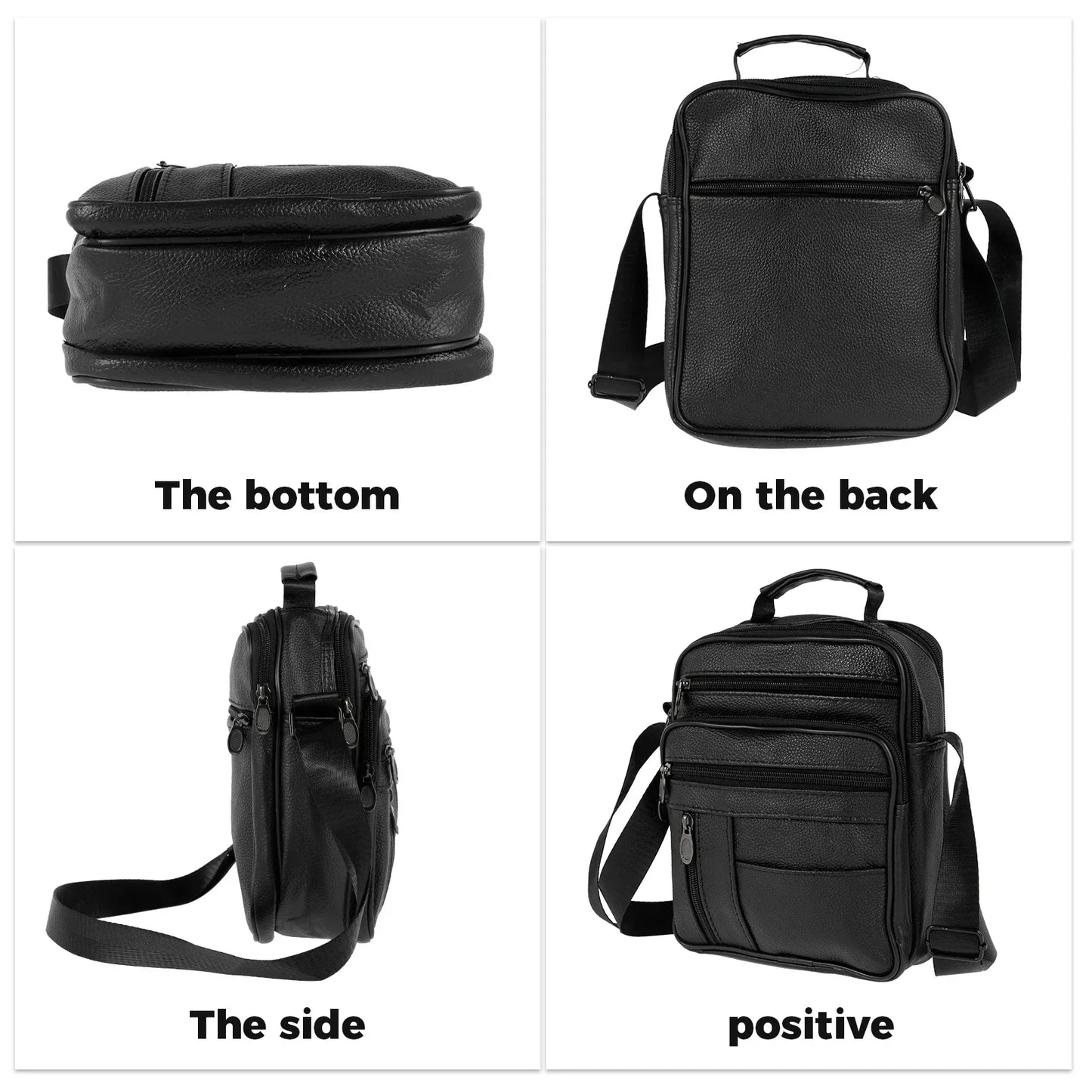 Leather Shoulder Bag for Men Small Crossbody Backpack Shoulder Bag with Adjustable Shoulder Straps PU Leather Chest Bag Daypack
