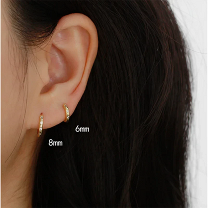 925 Sterling Silver Fashion Simple Piercing Ear Closure Statement Stacked Ear Hoop Earrings for Women Huggies Jewelry