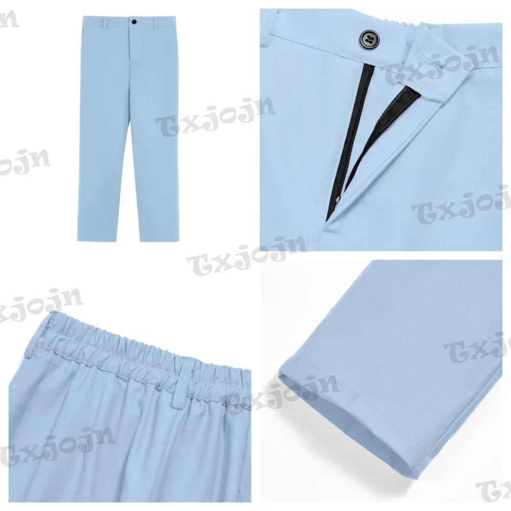 Sky Blue Child 4 Pieces Suits Handsome Children's Ring Bearer Wedding Set Comfortable Formal Slim Fit Suit For Award Ceremony