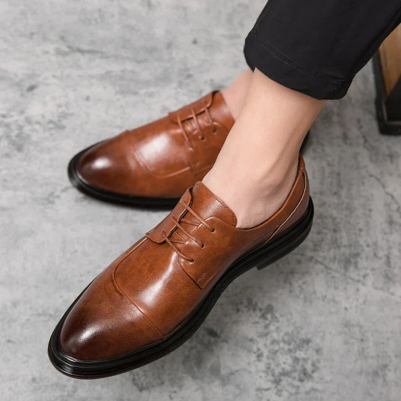 Men Suit Casual Shoes Luxury Men Brogue Dress Shoes Formal Business Leather Shoes Men Brown Wedding Italian Banquet Shoe Size 46