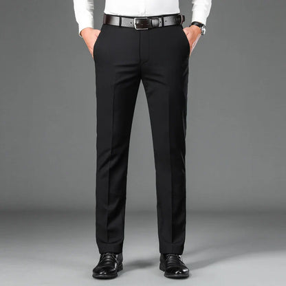 Spring Summer Suit Pants Men Smart Casual Solid Color Dress Pants Classic Straight Fashion Office Suit Trousers Mens Clothing