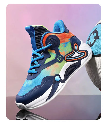Children Basketball Shoes Breathable Mesh Boys Girls Fashion Sneakers School Sport Shoes Kids Casual Trainers Outdoor Athletic