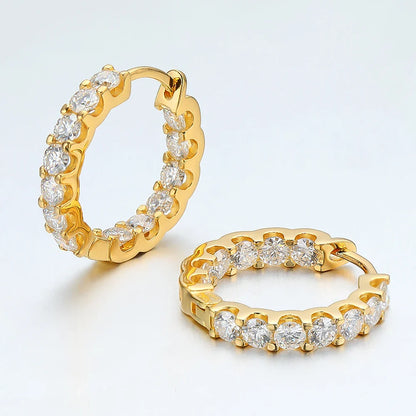 2.6cttw D Color Moissanite Earrings for Women 100% S925 Sterling Silver Hoop Earrings Plated 18K Fine Jewelry Wholesale