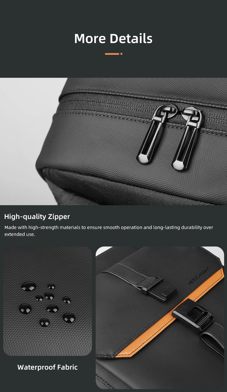Stylish Business Backpack for Men Waterproof 15.6 inch Flap Laptop Backpack Multiple Pockets Casual Daypack for Work School