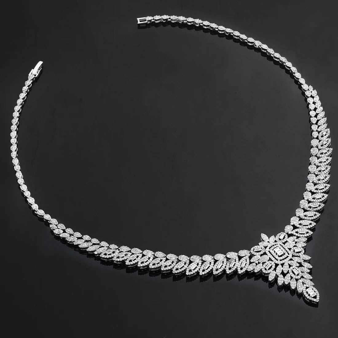 2024 Wedding Jewelry Necklace Sets for Women AAA Cubic Zirconia Bridal Jewellery Set Dubai Saudi Party Engagement Accessory