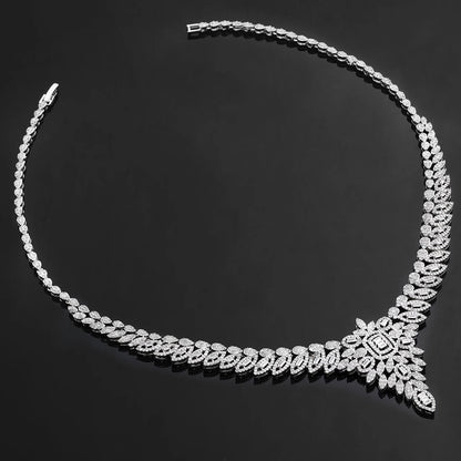 2024 Wedding Jewelry Necklace Sets for Women AAA Cubic Zirconia Bridal Jewellery Set Dubai Saudi Party Engagement Accessory