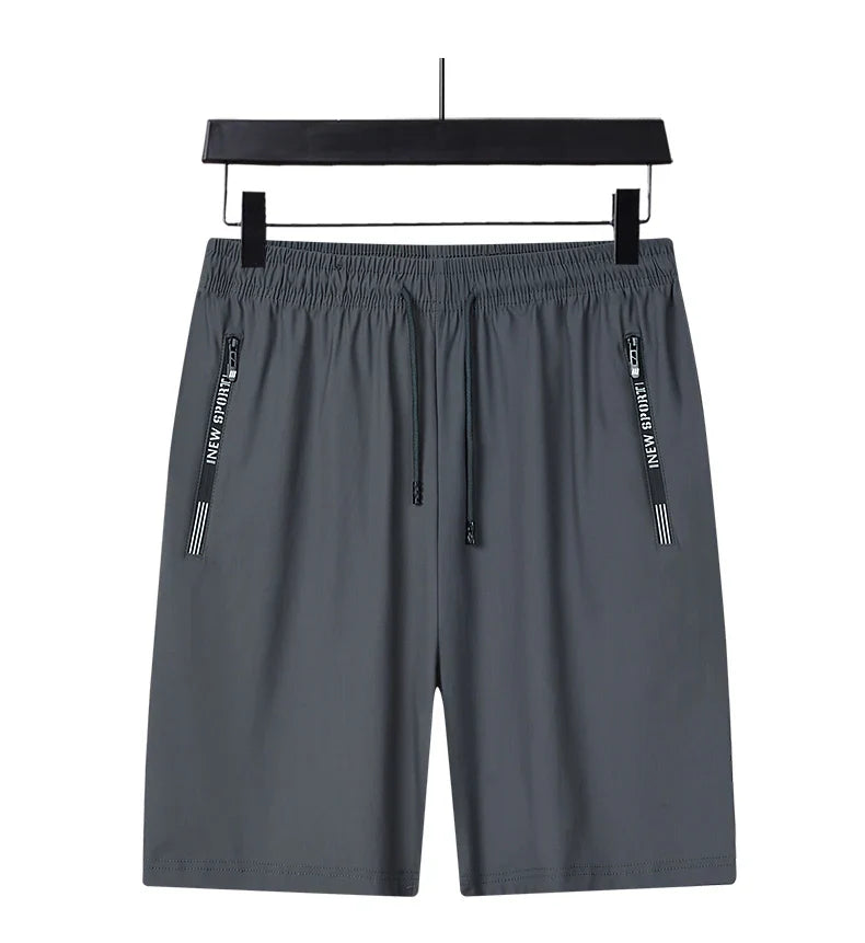 Summer Shorts Gym Fitness Men Plus Size Casual Shorts 6XL 7XL 8XL Big Size Shorts Men Ice Silk Stretchy Beach Shorts Breathable
