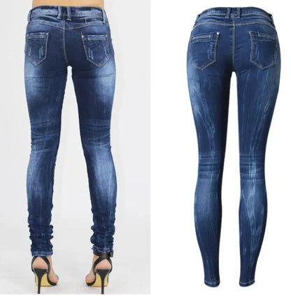 Women's Tight Denim Pencil Pants, Low Waisted Jeans