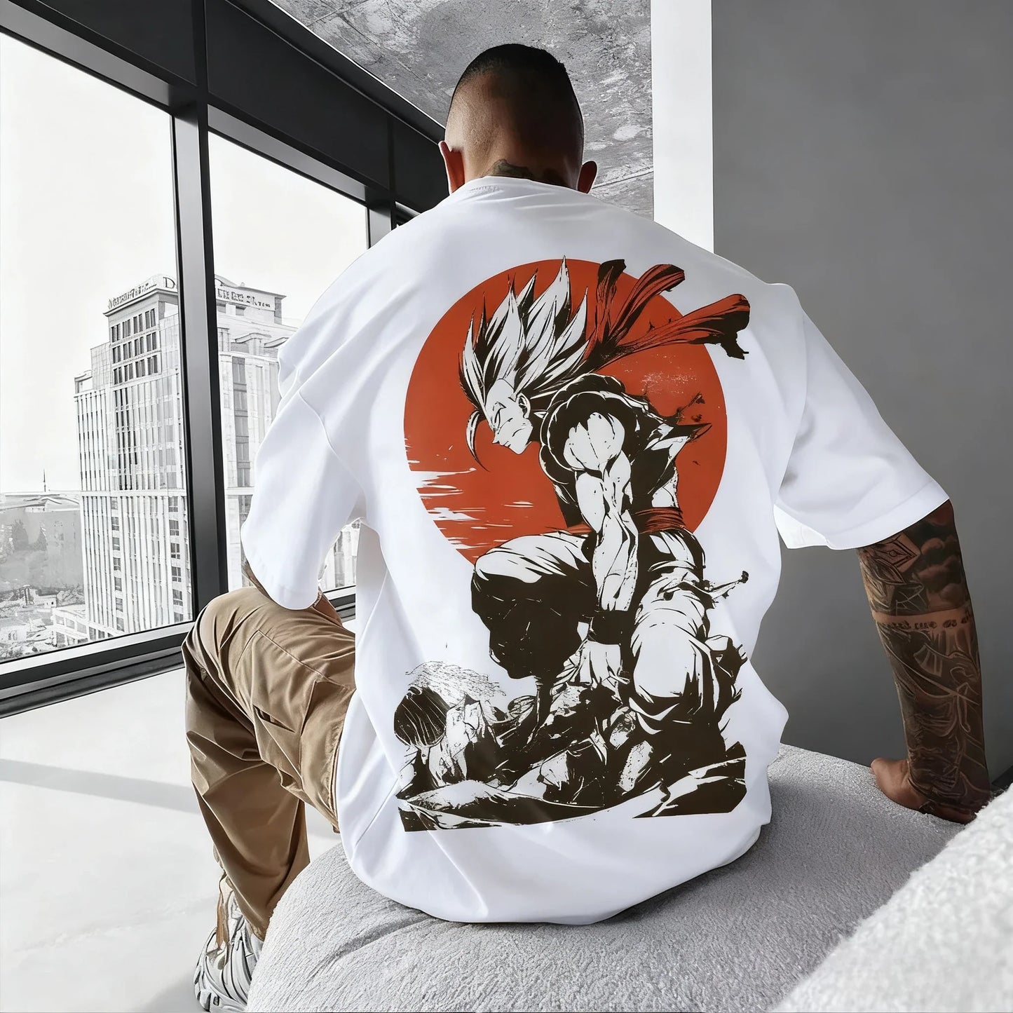 Printed T-shirt 2025 Men's Summer New Hip Hop Trend Versatile Large Loose Casual Parent Child Top