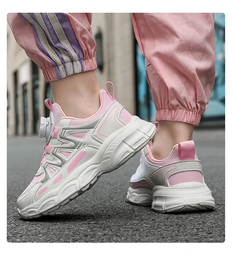 Spring and autumn children's shoes girls' school students leisure sports running shoes basketball children outdoor tennis shoes