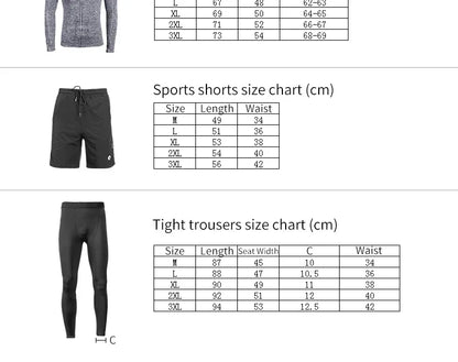 Men's Tracksuit Gym Fitness Running 5 Pcs/Set Quick Dry Sweat-absorb Compression Sport Suit Clothes Jogging Sport Wear