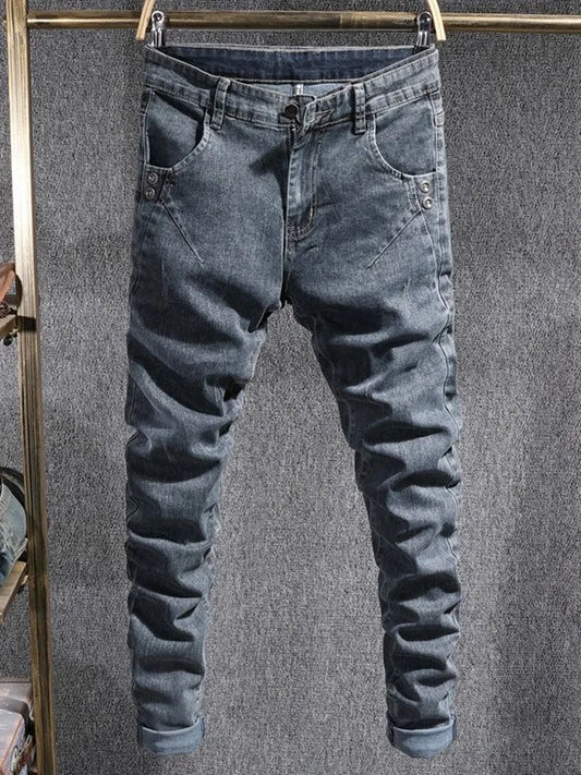 Autumn and Spring New Fashion Trend American Vintage Straight Leg Jeans Men's Casual Comfortable Sports High Quality Denim Pants