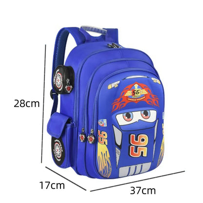 Car Children's Bag Kindergarten Boy's Backpack Lightning Cartoon Multi Pocket Three-dimensional Schoolbag For Kids