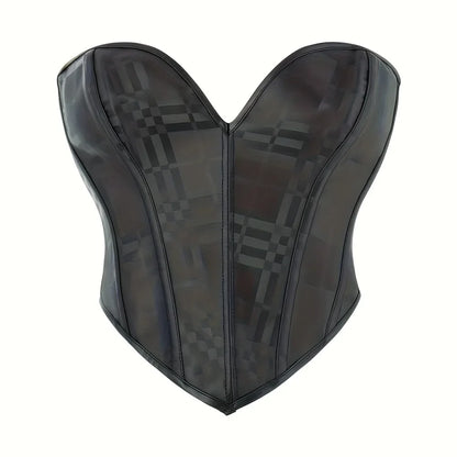 Women Fashion Corset Crop Top Lace Up Brocade Overbust Bustiers Body Shaper Lingerie Sexy Woman Push Up Corselet