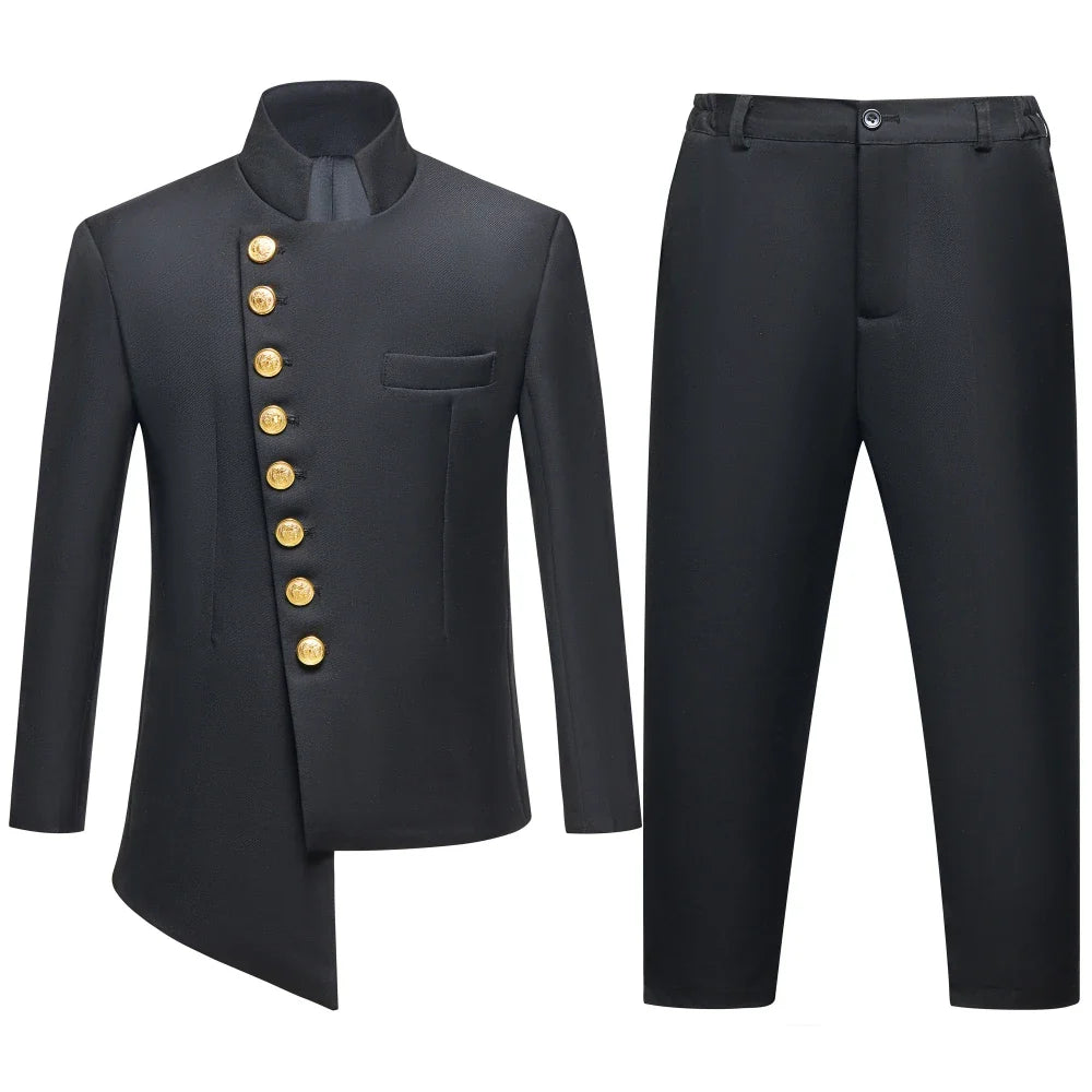 Newest African Boys Suit Set 2 Pieces Jacket Pants Wedding Ring Bearer Outfit Fast Ship Elegant Kids Tuxedo Birthday Wear 3-14T