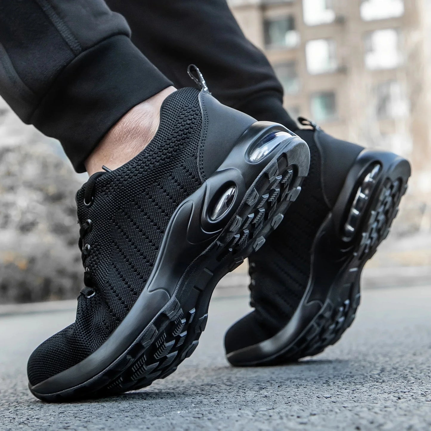 Anti-puncture Security Protective Shoes Air Cushion Work Sneakers Steel Toe Work Shoes Men Women Safety Shoes Light Breathable