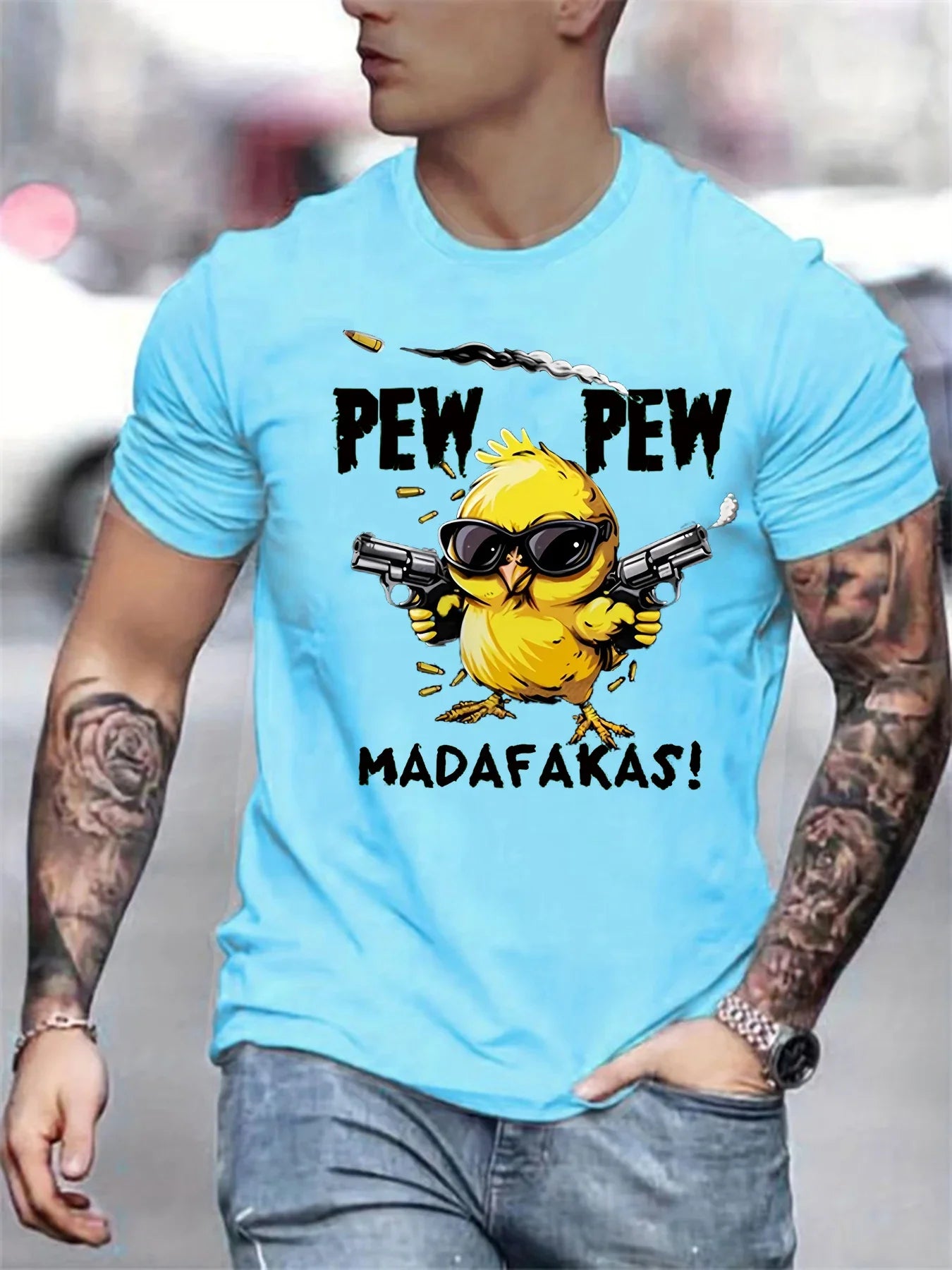 Summer men's 100% pure cotton casual loose oversized cool girl cartoon printed comfortable round neck short sleeved T-shirt top
