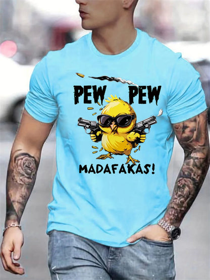 Summer men's 100% pure cotton casual loose oversized cool girl cartoon printed comfortable round neck short sleeved T-shirt top