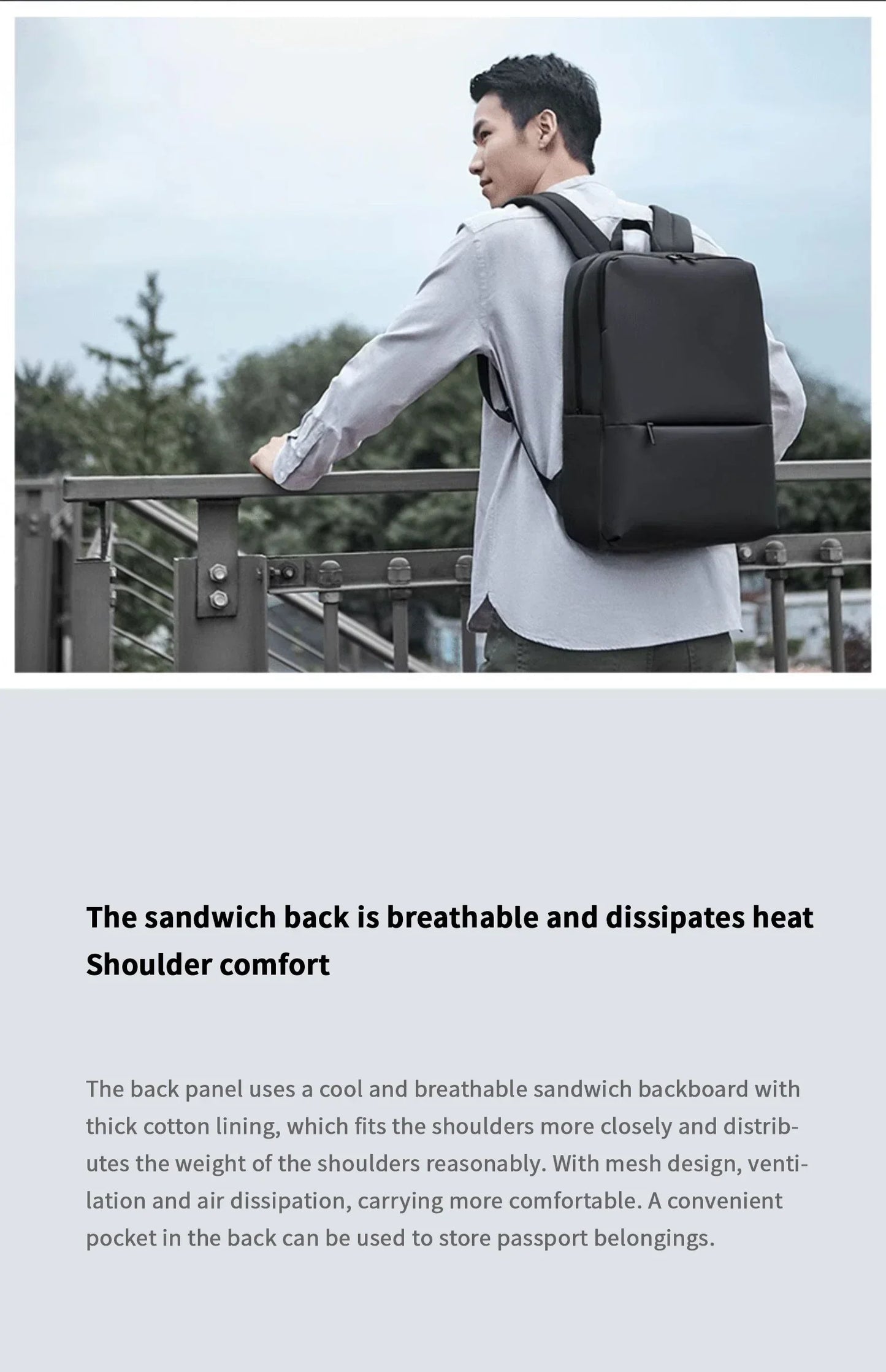 classic business backpack fashion laptop bag for men and women travel large capacity backpack.