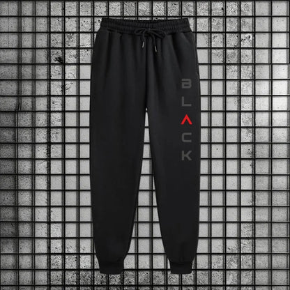 2025 New Arrival Men's Tracksuit Black Letter Print Sweatshirt + Pants Urban Causal Fashion Sportswear Fall/winter Sports Suit