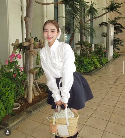 New Japanese Style Drawstring Casual Cute Girl Skirt 2025 Spring and Summer Sweet Ladies Elastic Waist Kawaii Short Skirt Women