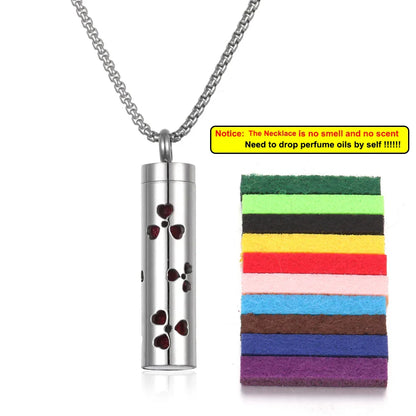 Long Strip Stainless Steel Aromatherapy Necklace Perfume Diffuser Essential Oil Diffuser Pendant Necklace Jewelry Accessories