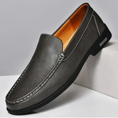 Leather Men Footwear Slip on Office Man Formal Shoes Wedding Party Men Dress Shoes Breath Driving Lazy Loafers