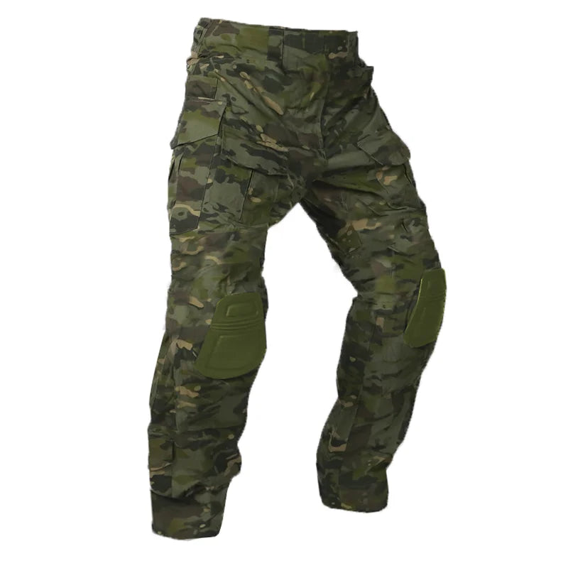 2025 New Multicam Pants with Knee Pads Men Tactical Combat Cargo Camouflage Trousers Hunting Quick Dry Breathable Sport Pants