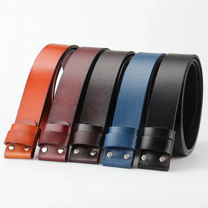 Original Genuine Leather Belt No Buckle for Smooth Buckle Cowboy Black Brown Belt Body Straps Without Buckle for Men Accessories