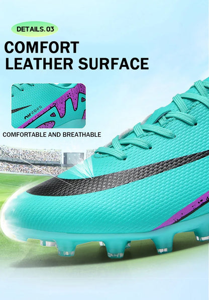 Kid Size 33-47 Long Short Spike Soccer Shoes Football Field Boots Unisex Society Training Match Adult Football Shoes
