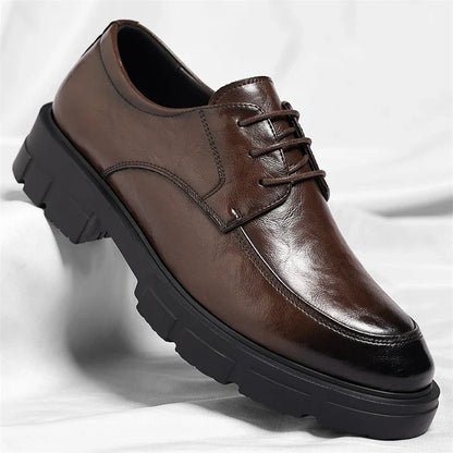 Men Dress Elevator Shoes Platform Breathable Lift Casual Business Luxury Genuine Leather Heightening Shoes5/8/10CM Taller Male