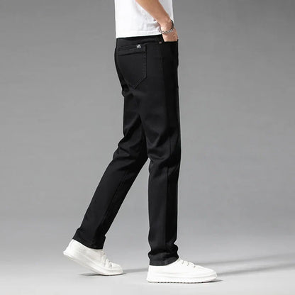 White Summer Men's Slim Jeans Classic Business Fashion High Quality Cotton Stretch Denim Pants Brand Trousers