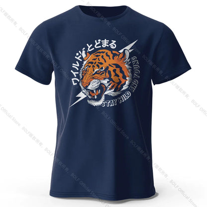 Men's Trust Tiger Printed T-Shirt 100% Cotton Harajuku Oversized Funny Graphic Tees for Men Women Summer Tops
