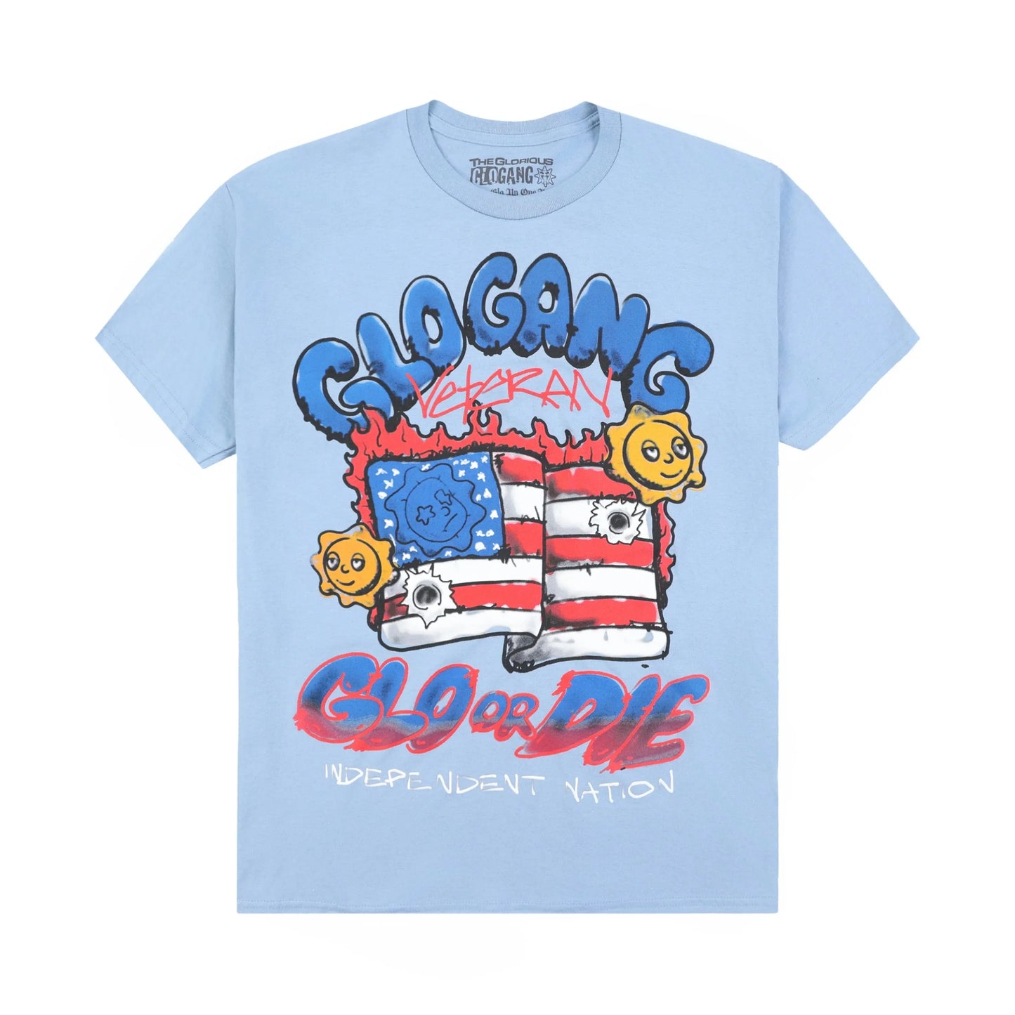 Glogang Men's Trendy Short-Sleeve T-Shirt Fashionable Street Style Harajuku Style Y2K Crew Neck Short-Sleeve Pure Cotton T-Shirt