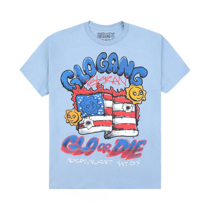 Glogang Men's Trendy Short-Sleeve T-Shirt Fashionable Street Style Harajuku Style Y2K Crew Neck Short-Sleeve Pure Cotton T-Shirt