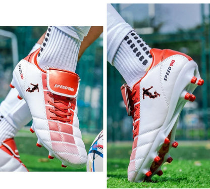 Men Football Boots FG/TF Soccer Shoes Breathable Professional Turf Outdoor Non-slip Long Spikes Adult Training Futsal Sneakers