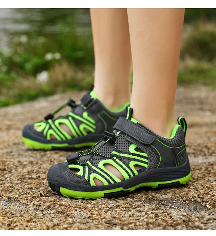 New Summer Children's Breathable Sandals Non-Slip Outdoor Sport Beach Shoe for Boys Anti-Collision Closed Toe Walking Size 30-39