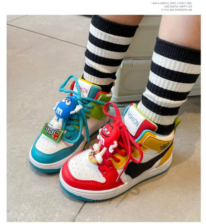 Boys Girls Sneaker Board Shoes Children Casual Shoes New Four Seasons Kids Single Sneaker Mandarin Ducks Basketball Sports Shoes