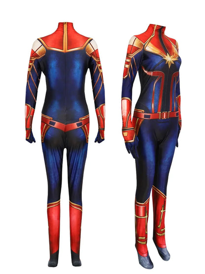 Movie Captain Cosplay Costume Women Superhero Cos Stage Jumpsuit Halloween Carnival Role Play Party Zentai Kids Adult