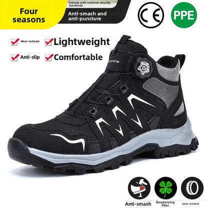 Durable Steel Toe Work Shoes Anti Smashing Piercing with WearResistant Rubber Soles Iron Shavings Resistance for Safety Workwear