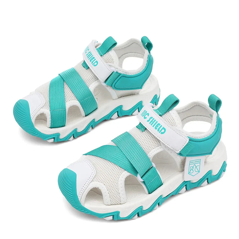 Knit Fabric Children Shoes Boy Sandals Rubber Sole Anti-slip Kids Beach Water Shoes Summer Casual Sports Sandals for Boy Sneaker