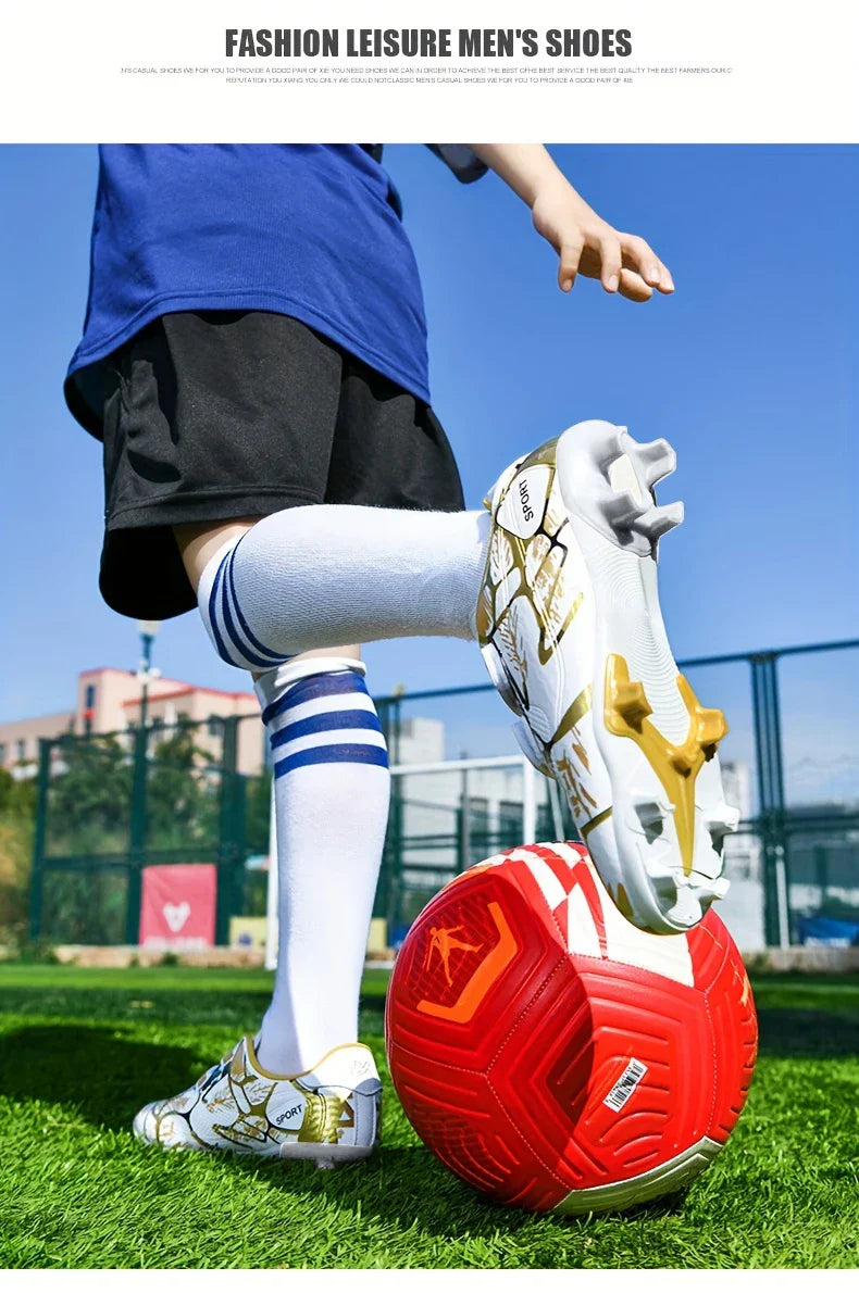 Boys Football Boots New Resistant Casual Kids Soccer Shoes Sneakers Grass Non Slip Training Sports Fast Match Breathable Cleats