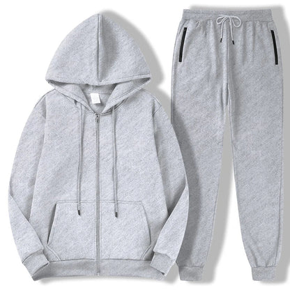 2025 Newest Men's Autumn Winter Collection Zip Hooded Sweatshirt and Trouser Two Piece Tracksuits
