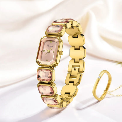 2024 New Luxury Diamond Women Bracelet Watch Fashion Rose Gold Stainless Steel Strap Original Quartz Movement Ladies Watch reloj