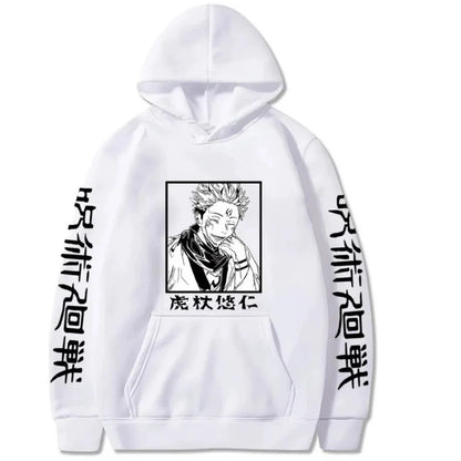 Japanese Anime Spell Battle Tiger Staff Yuren Autumn Print Spring and Autumn Men's Fashion Leisure Versatile Hoodie