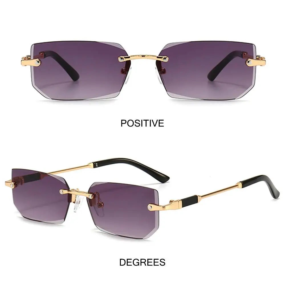 Rimless Rectangle Sunglasses Fashion Y2K Frameless Sun Glasses Shades for Women & Men