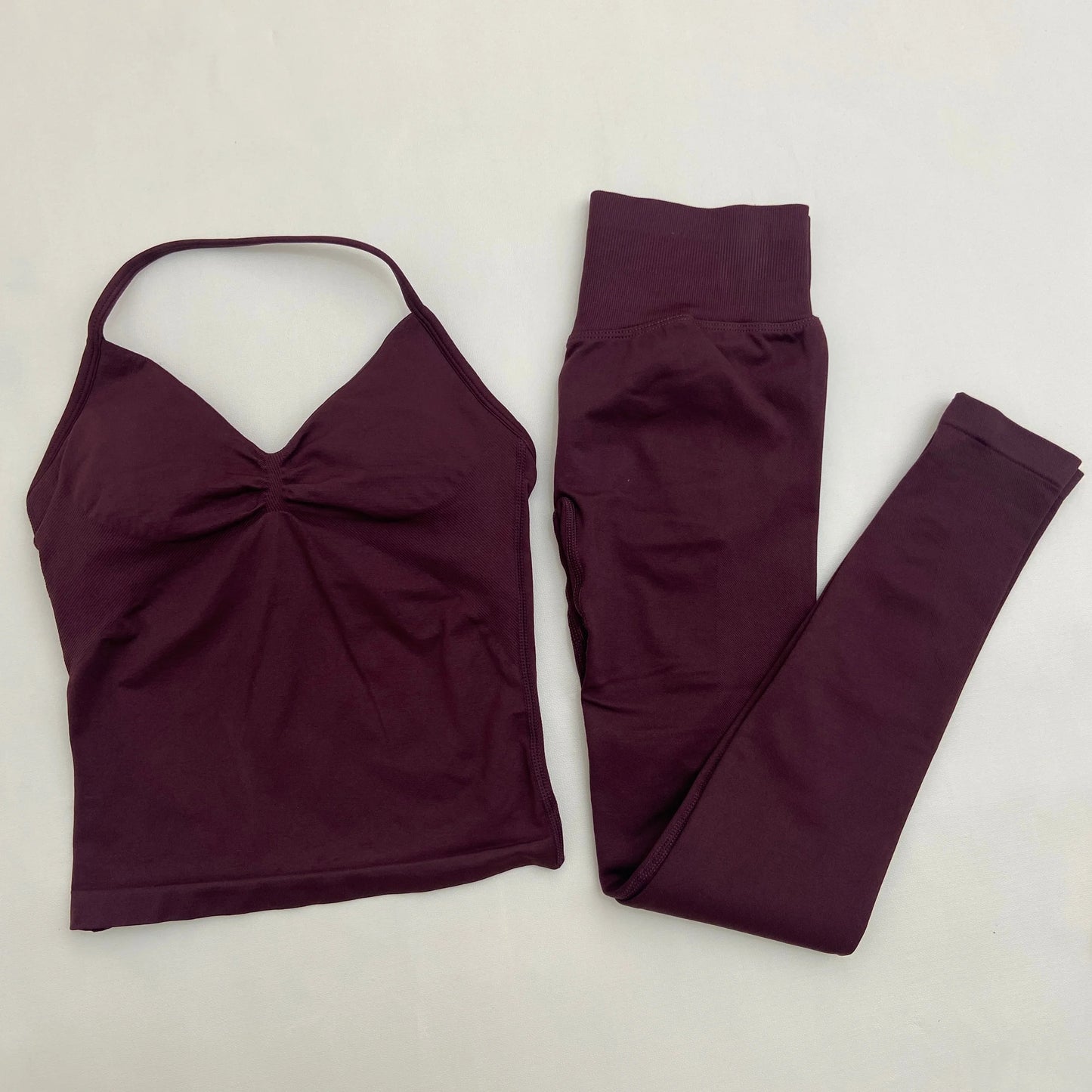 Yoga Longline Strappy Top Leggings Set Women's Backless Camisole Built-In bra Vest High-Waisted Hip Lift Gym Shorts Sports Set