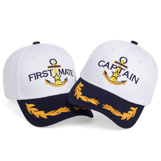 Men Women Baseball Caps Embroidered Captain & First Mate Hats Boating Marine Sailor Perfect Nautical Gift Presents Party Fun Hat