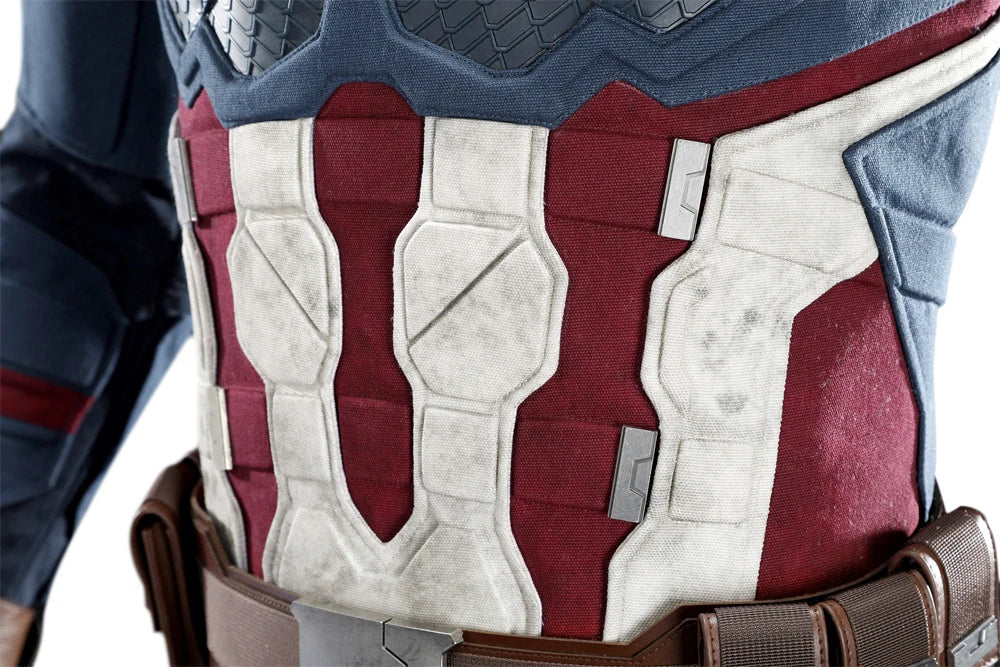 High Quality Adult Superhero Captain Steven Rogers Cosplay Costume Battle Uniform Costume  Halloween Carnival Helmet Boots